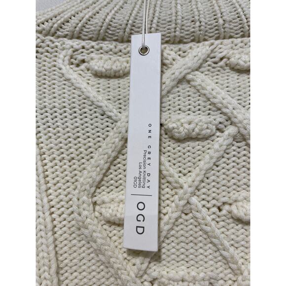 NWT One Grey Day Laurel Cable Pullover Sweater Cream Women's Size XS - Picture 4 of 5